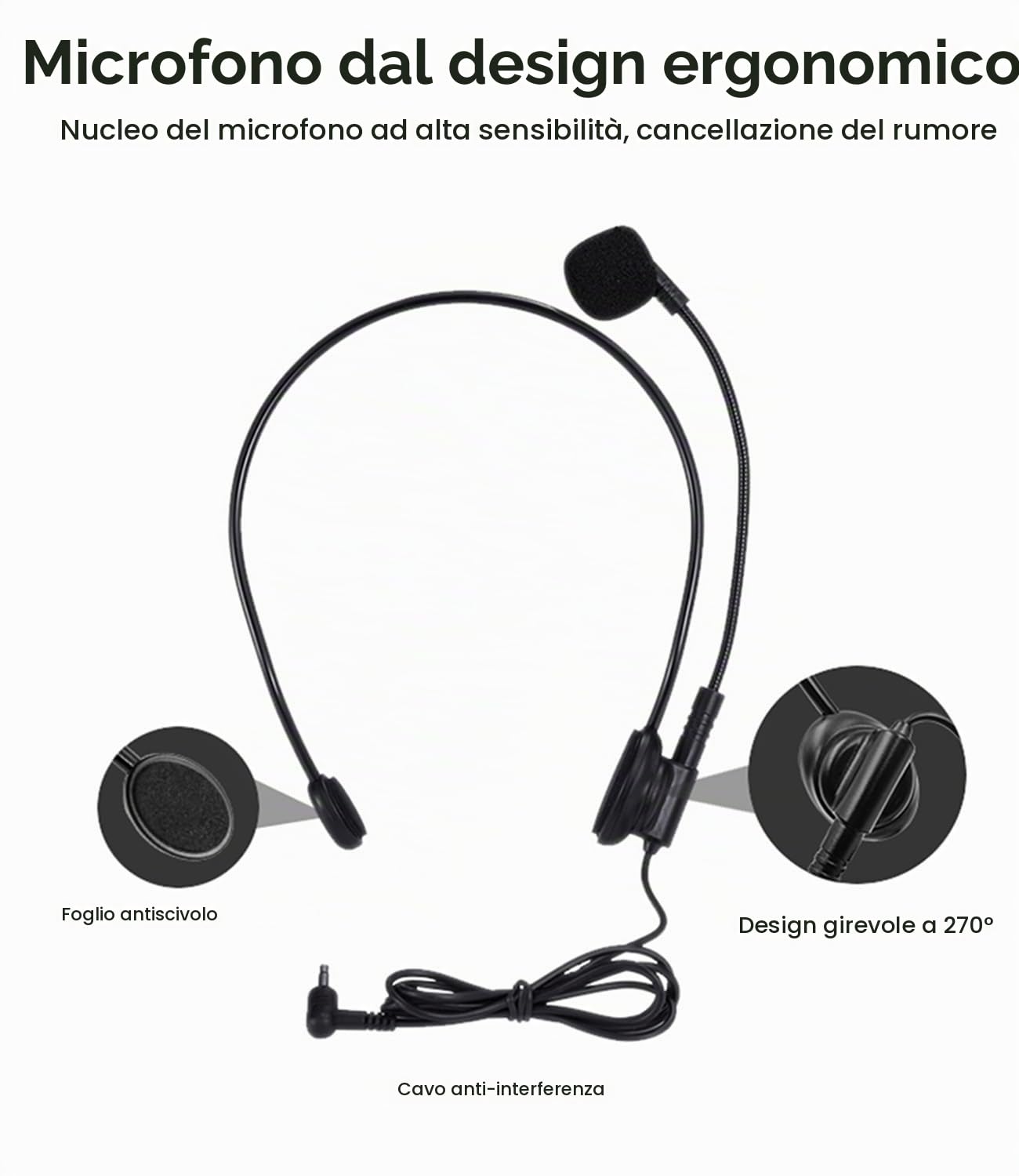Amplificatore vocale portatile microfono con cassa ricaricabile 15W 2000mAh mini sistema PA amplificatore con microfono cuffia per insegnanti, guida turistica, allenatori