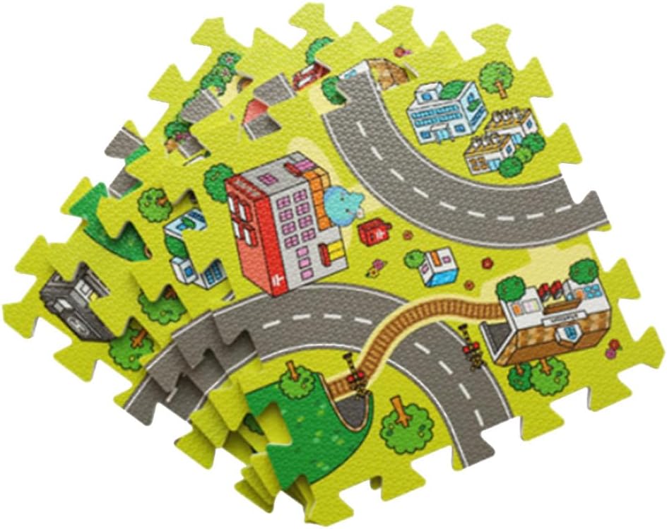 TITADONG Road Rally Play Foam Floor Tiles for Kids, 35"x35