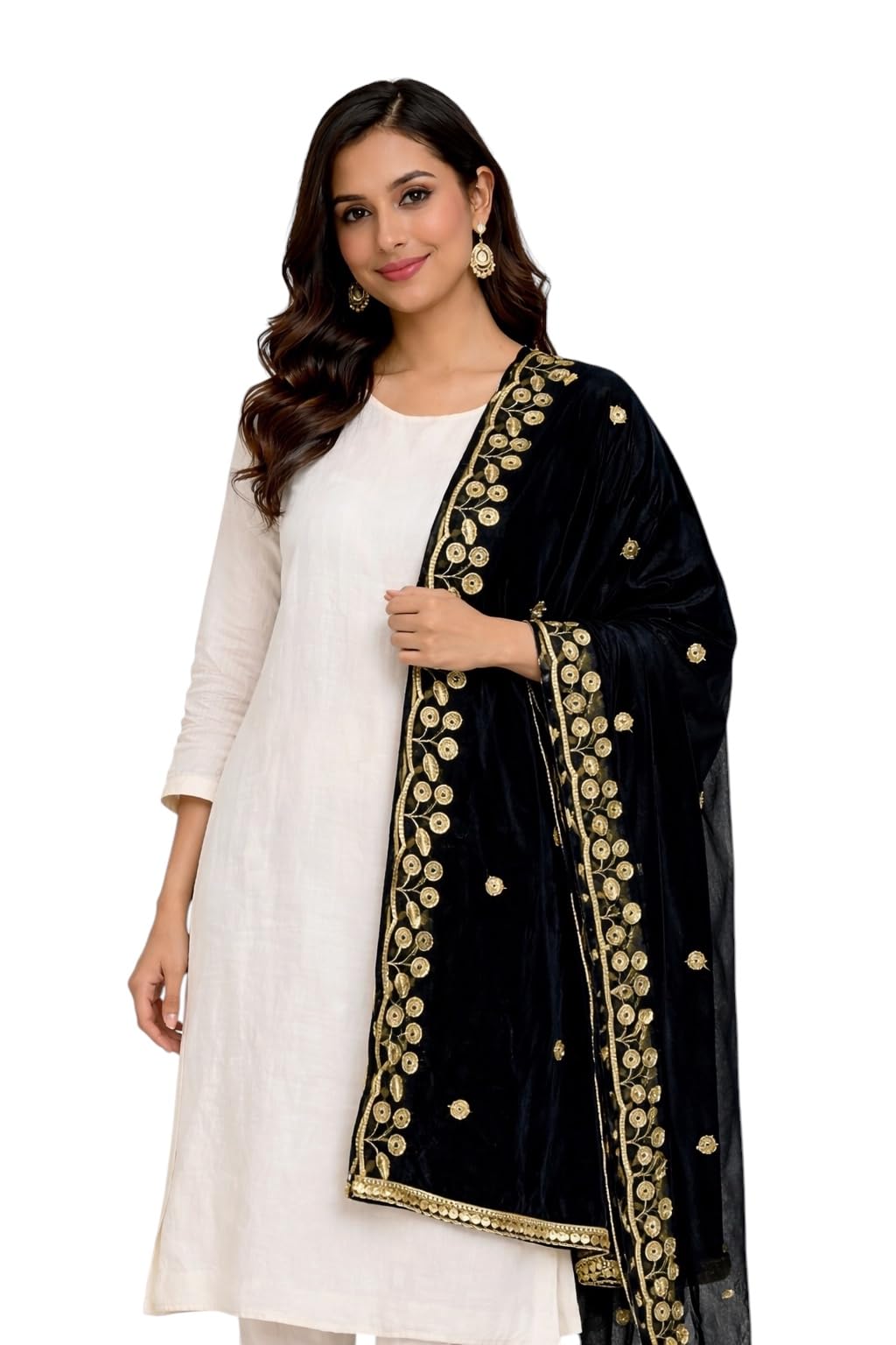 lkc TWILL NET Women's Net Shimmer Shining Fabric Dupatta-picture-39