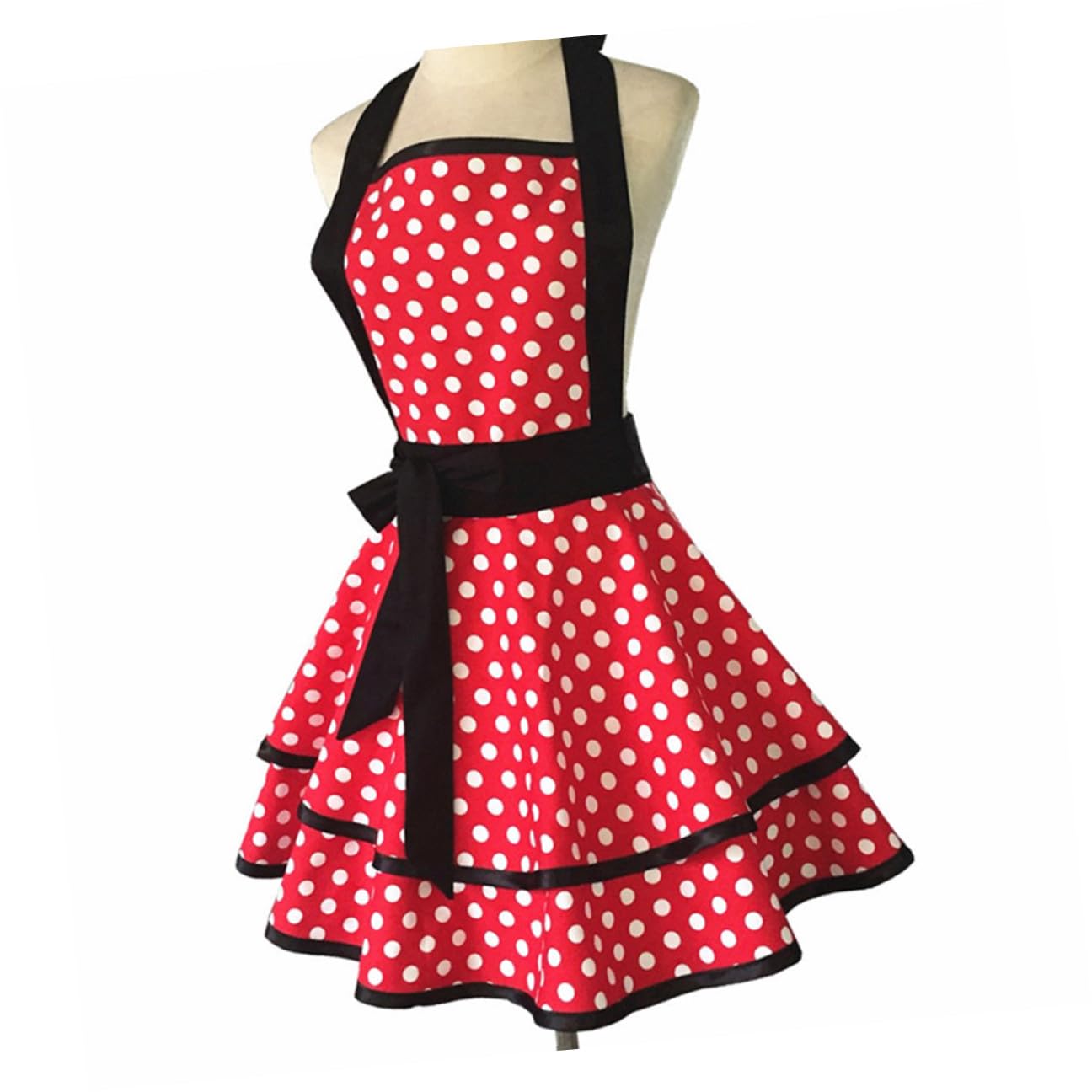 Toyvian Grembiule da Cucina Motivo a Pois in Cotone a Doppio Strato Design Stampato per Cucina e Lavoro in Hotel