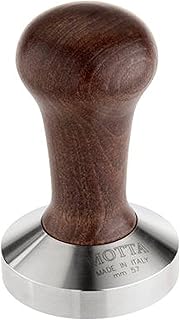 Motta 8170/M Professional Flat Base Tamper, 57 mm, Brown Handle