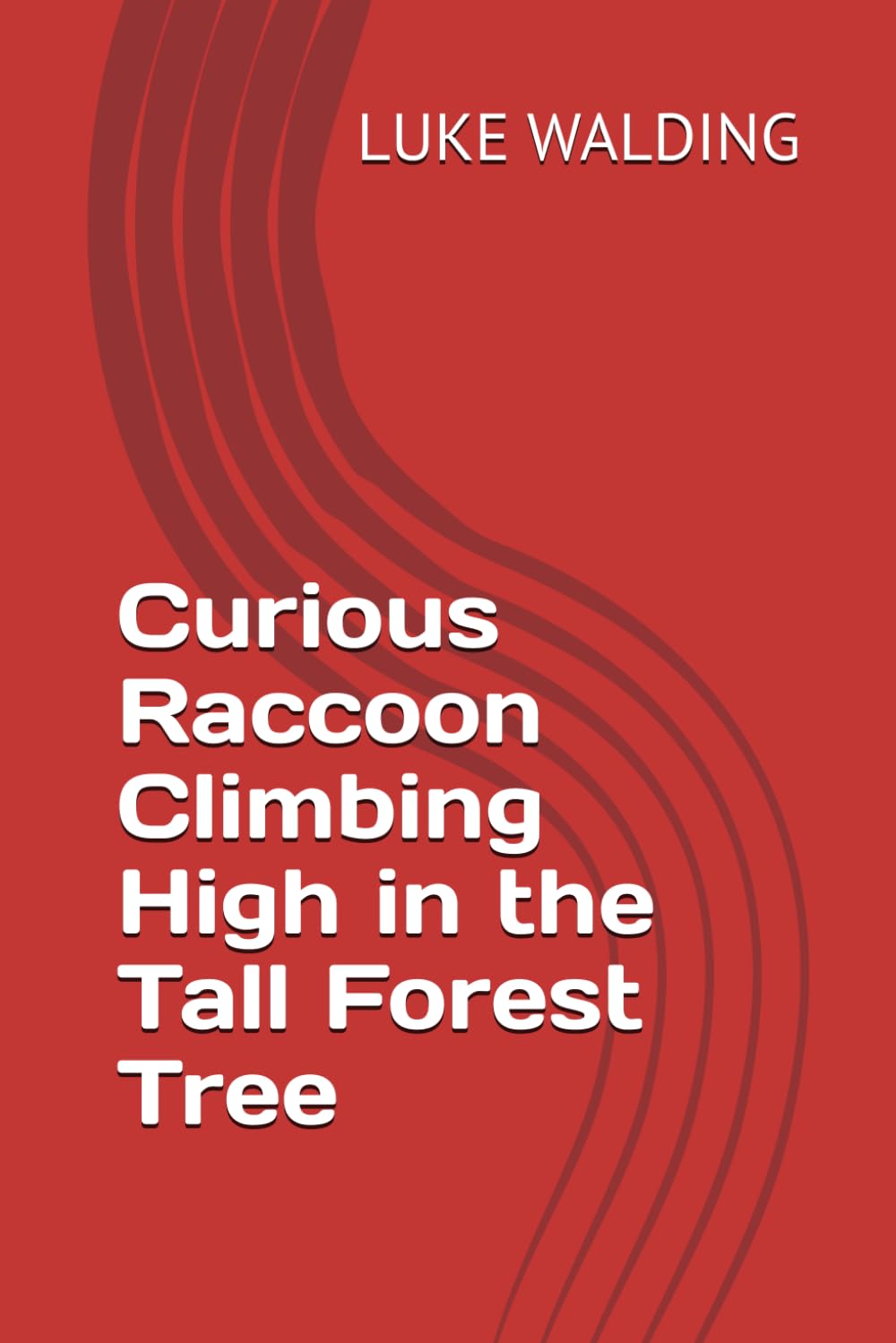Curious Raccoon Climbing High in the Tall Forest Tree