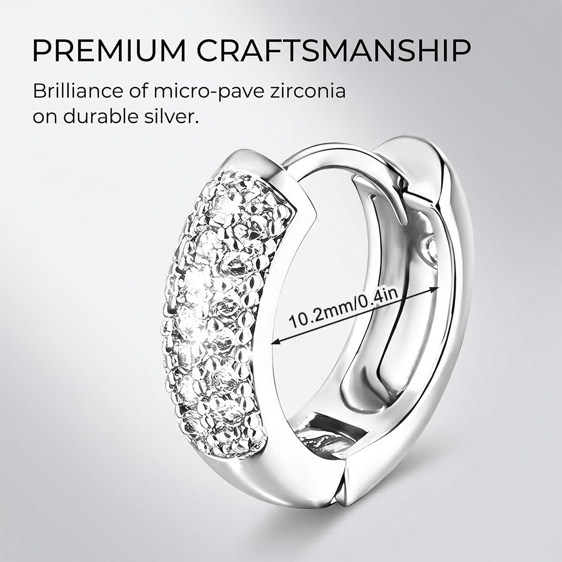 Orecchini Uomo Diamante Orecchini Uomo Cerchio Diamante Argento 925 / Oro Placcato 14K e Zirconi Cubici Anallergici Leggeri Trendy Gioielli di Moda per le Uomos
