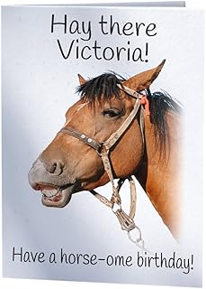 PERSONALISED Joke Funny Horse Riding Birthday Card - Mum Sister Daughter Granddaughter Auntie Niece Friend - Any Name