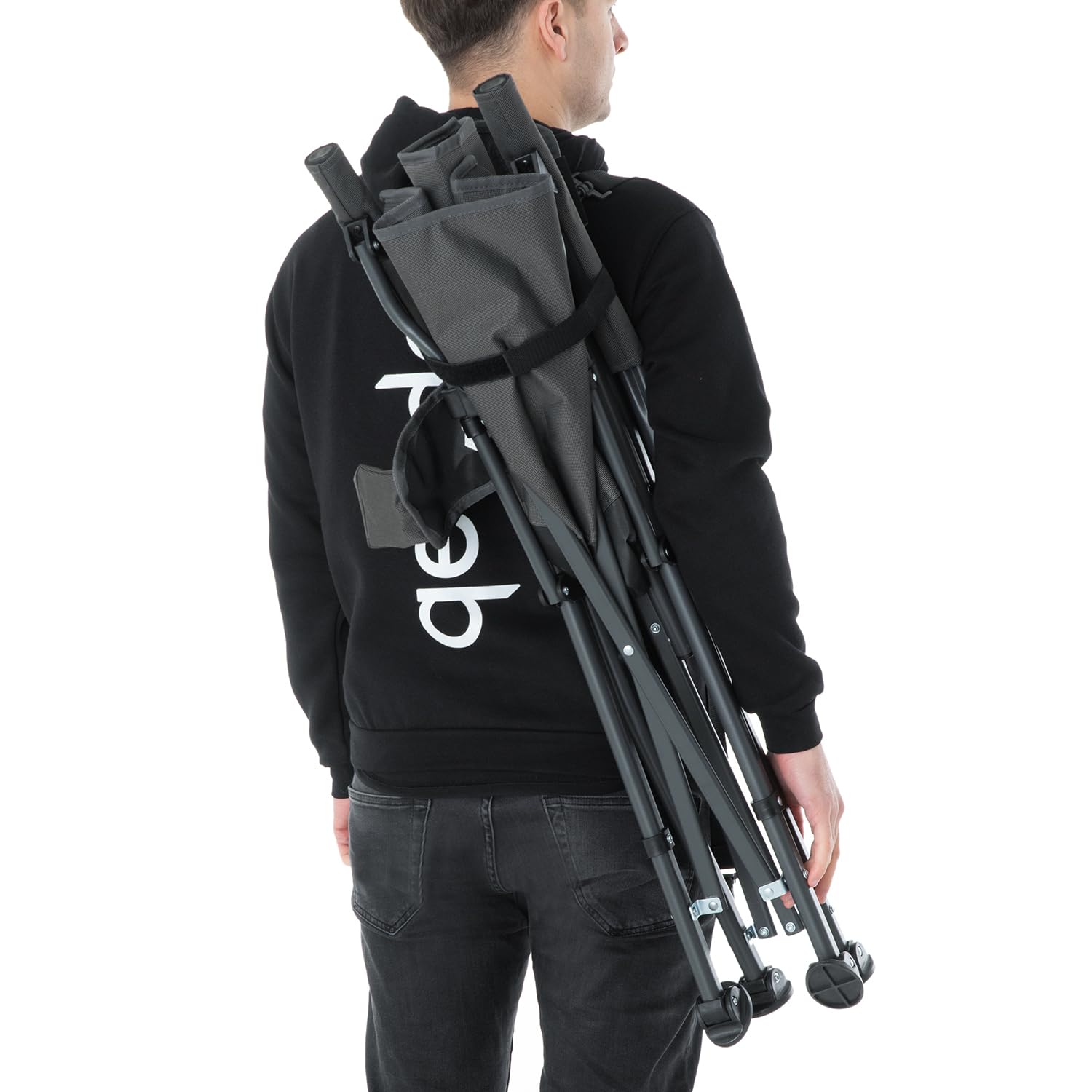qeedo Johnny XL Campingstuhl 150 kg stabil – kompakter Camping Klappstuhl ideal für Camping, Garten, Festival & Angeln – Campingstuhl faltbar mit gepolsterter Rückenlehne & Getränkehalter