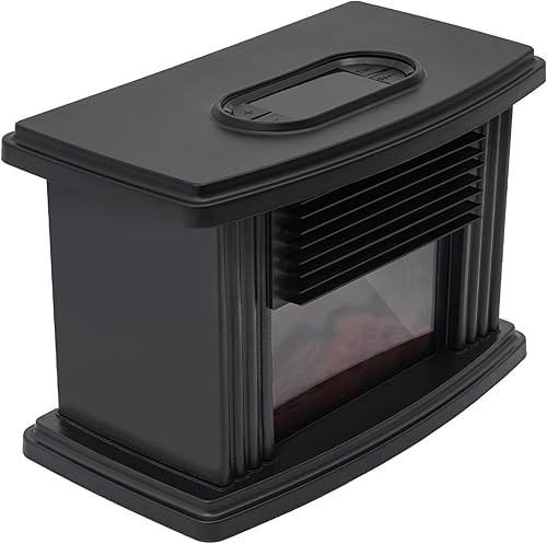 Mini calentador de chimenea, calentador portátil ajustable con llama 3D con 3 velocidades de ventilador, ideal para decoración del hogar y la