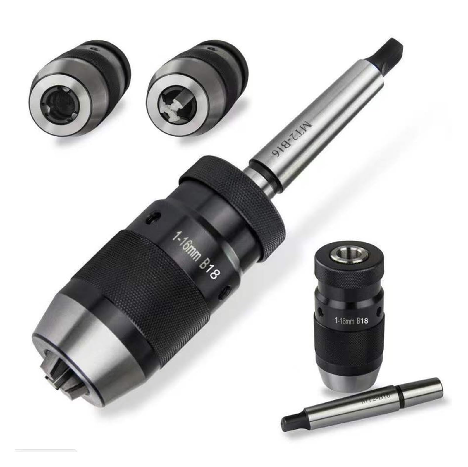 1 zestaw pasuje do MT1 MT2 MT3 MT4 B16 (1-13 MM) automatyczny samozaciskowy uchwyt wiertarski Morse'a MT1/MT2/3/4 chwyt stożkowy korbowód uniwersalny (Color : MTB3-B16(1-13MM))
