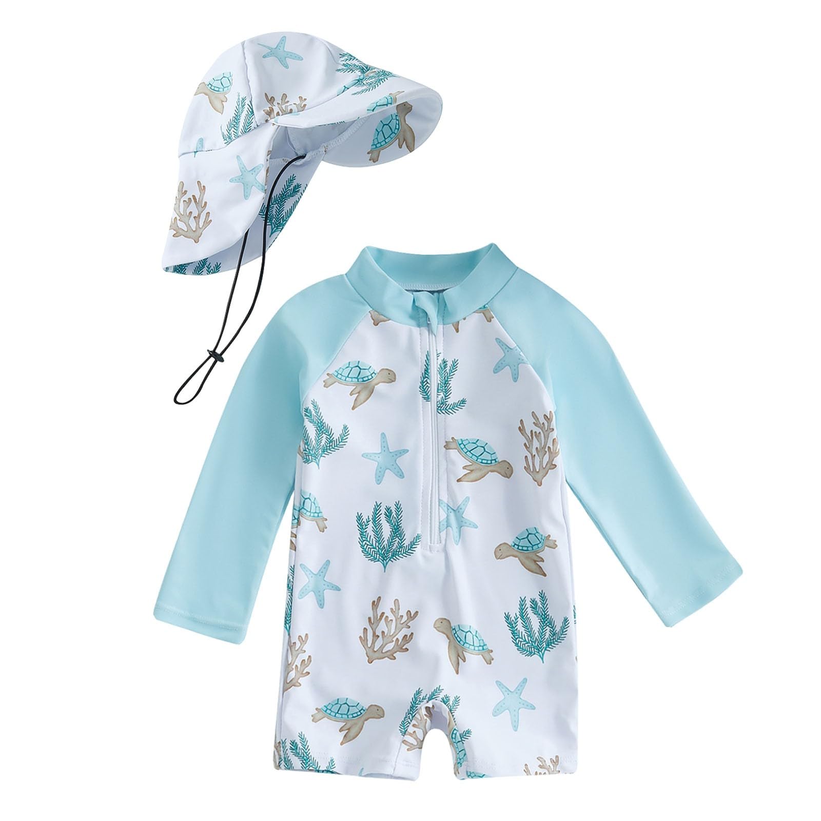 Generisch 2025 Bébé Garçon Rash Guard Maillot de Bain Manches Longues Sunsuit Naissance Maillot de Bain Mode Plage Short de Bain 92