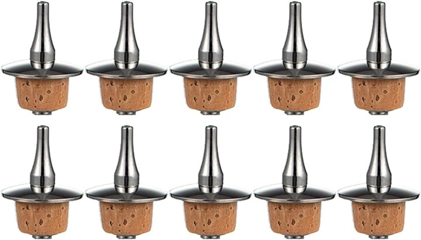 Silicone Wine Stoppers, 10pcs Bitter Essence Bottle Dripper Liquor Dasher Tops Dash-Bottle Stopper Cap Decoration Bar Tools For Keeping Wine Champagne Fresh(Gold)