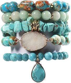Yomisa Boho Beaded Bracelets Set: Healing Gemstones