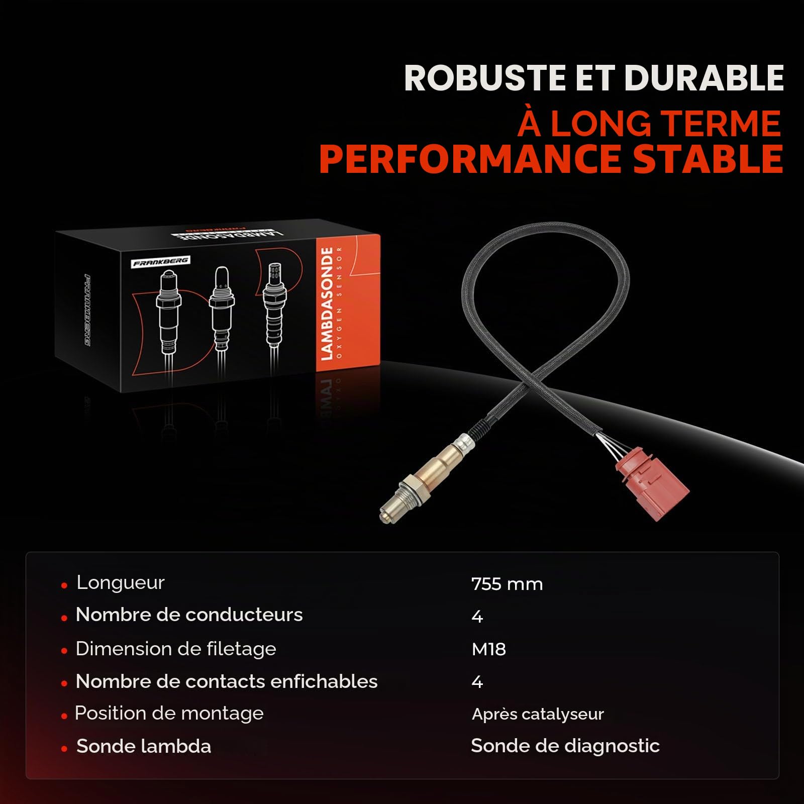 Frankberg sonde de diagnostic Lambda 06A906262BL | Compatible avec: Golf IV Variant 1J5, B.o.r.a 1J2, A8 4E2 4E8, P.a.s.s.a.t Variant 3B6, P.a.s.s.a.t 3B3
