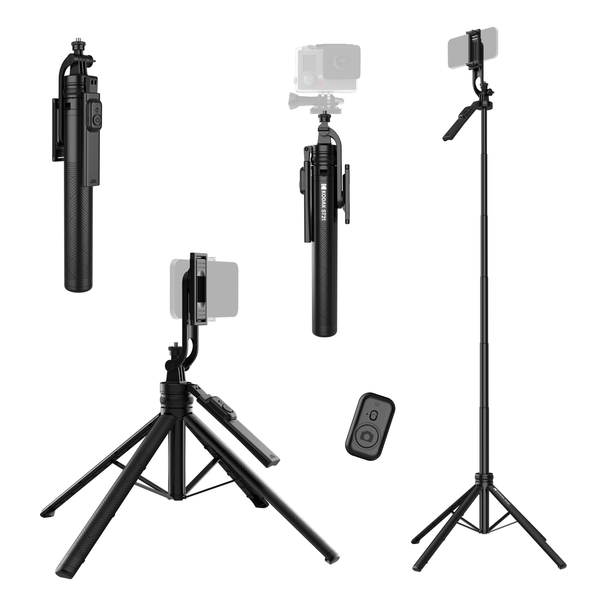 Kodak ST21 Selfie Stick Tripod with 360° Rotation & Wireless Remote – 71 inch Extendable, Compatible with DSLR, Smartphone & Action Cameras, Hand Stabilizer, Portable & Durable-image-27