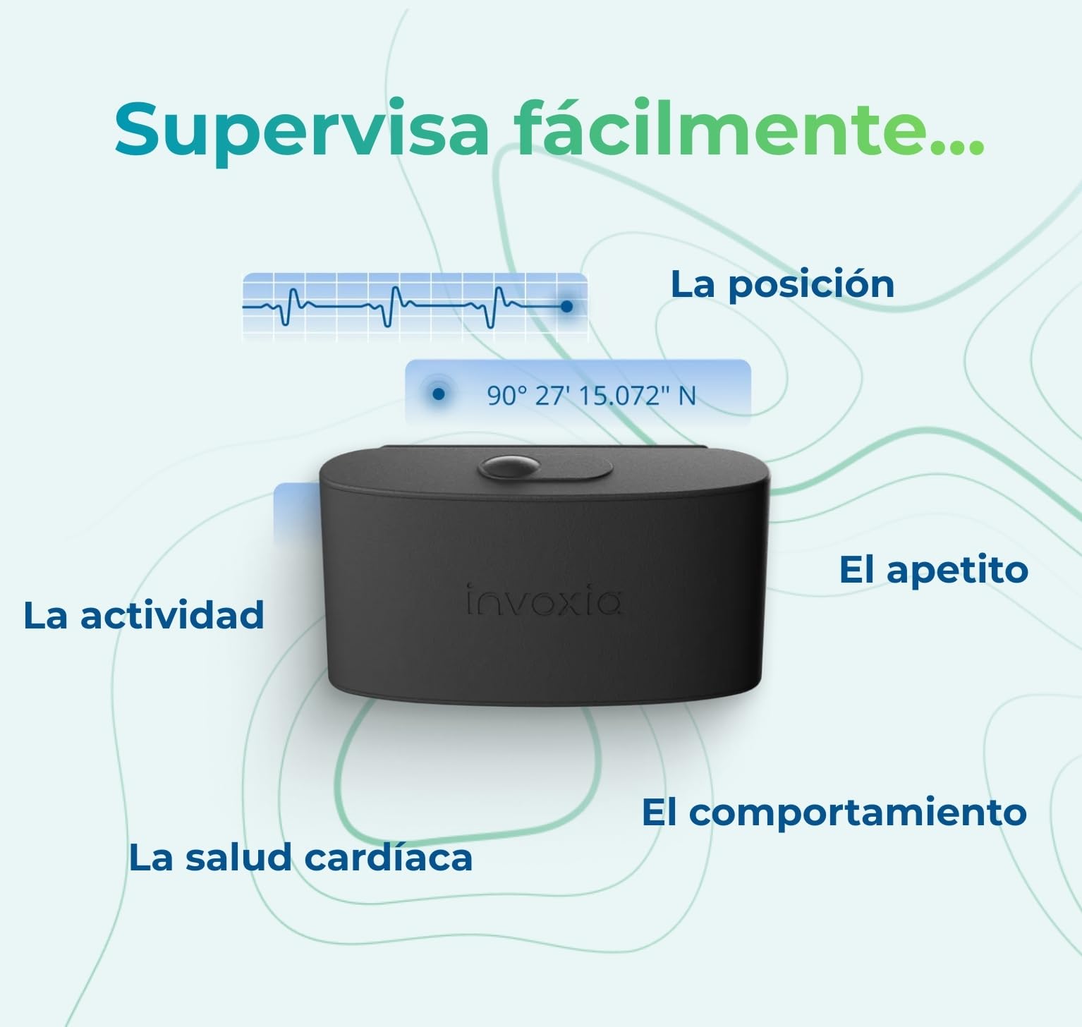 Invoxia Minitailz - Rastreador de Salud y GPS para Perros #1 - Escaneo cardíaco y respiratorio - Ubicación en Tiempo Real - Análisis de Actividad y Bienestar - Sin suscripción - Compacto y Ligero