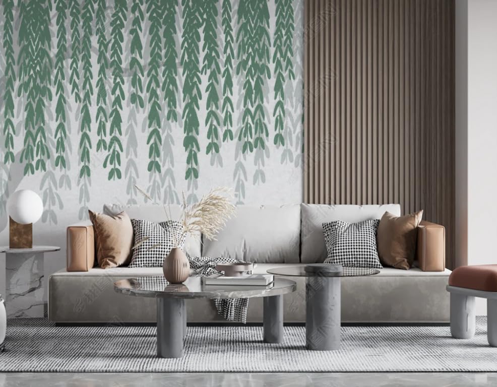 Papier peint intissé saule vert thé poster mural 150x105 cm - 2