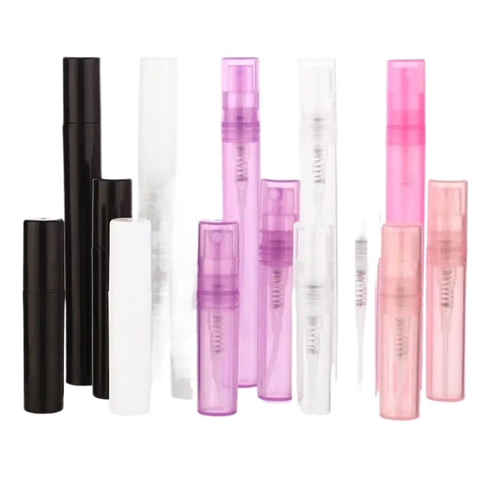 100 unidades de 2 ml, 3,0, 4, 5, rosa, blanco y negro, plástico transparente, for perfume, atomizador muestra Para Salir De Noche, Viajar, Fiestas, Cita