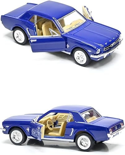 KiNSMART 1964 12 Ford Mustang 5" 136 Escala Modelo de juguete de metal fundido a escala 136 Coche de juguete azul
