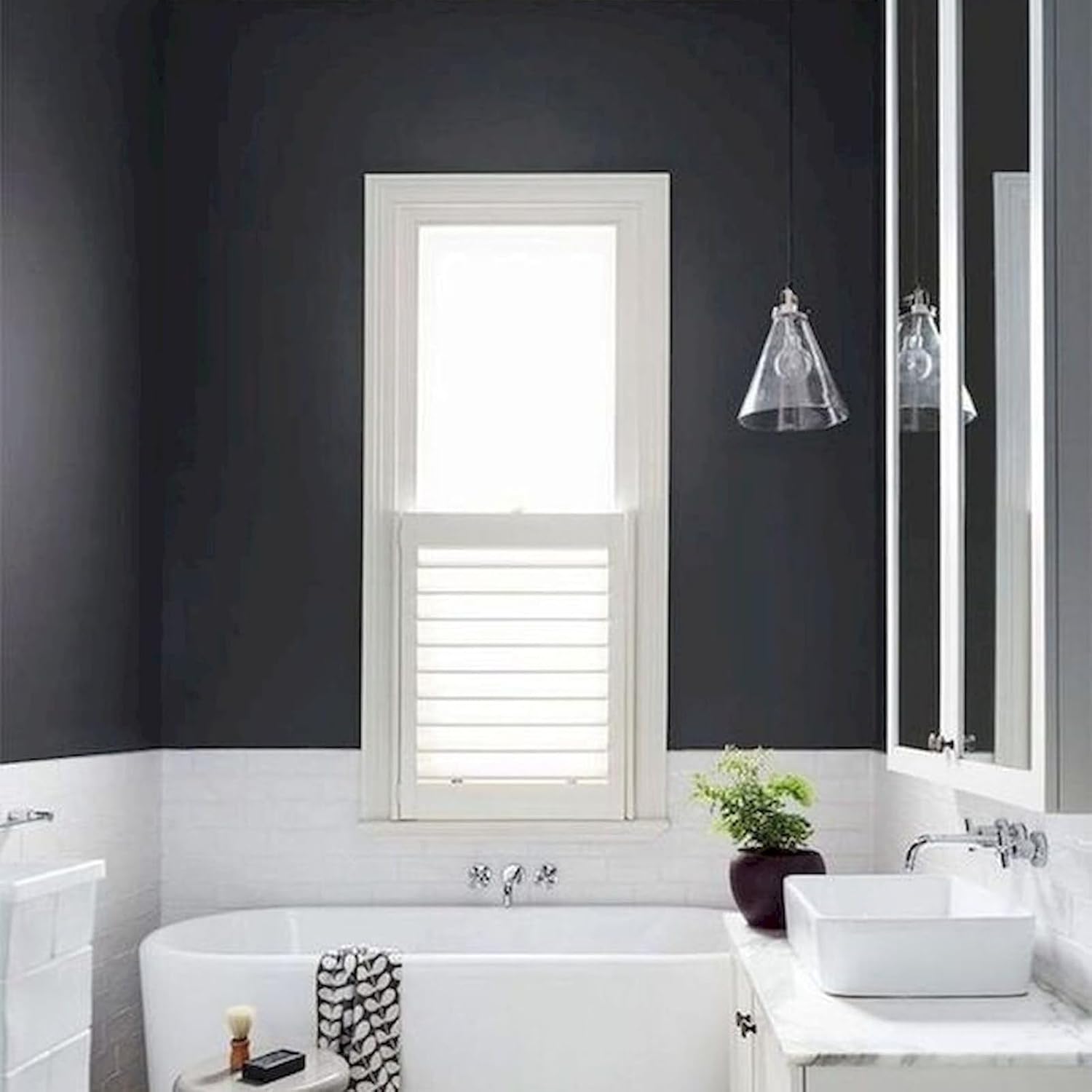 FunStick 24"x200" Thick Dark Grey Peel and Stick Wallpaper for Bedroom Removable Grey Contact Paper for Walls Countertops Kitchen Cabinet Wall Paper Self Adhesive Vinyl Gray Wallpaper for Living Room