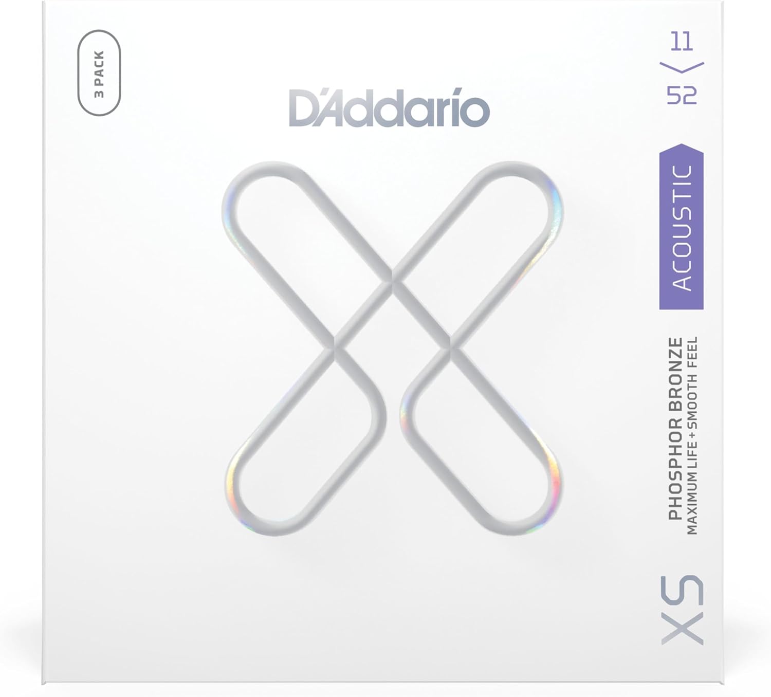 D'Addario XS Phosphor Bronze Acoustic Strings 11-52 (3-pack)