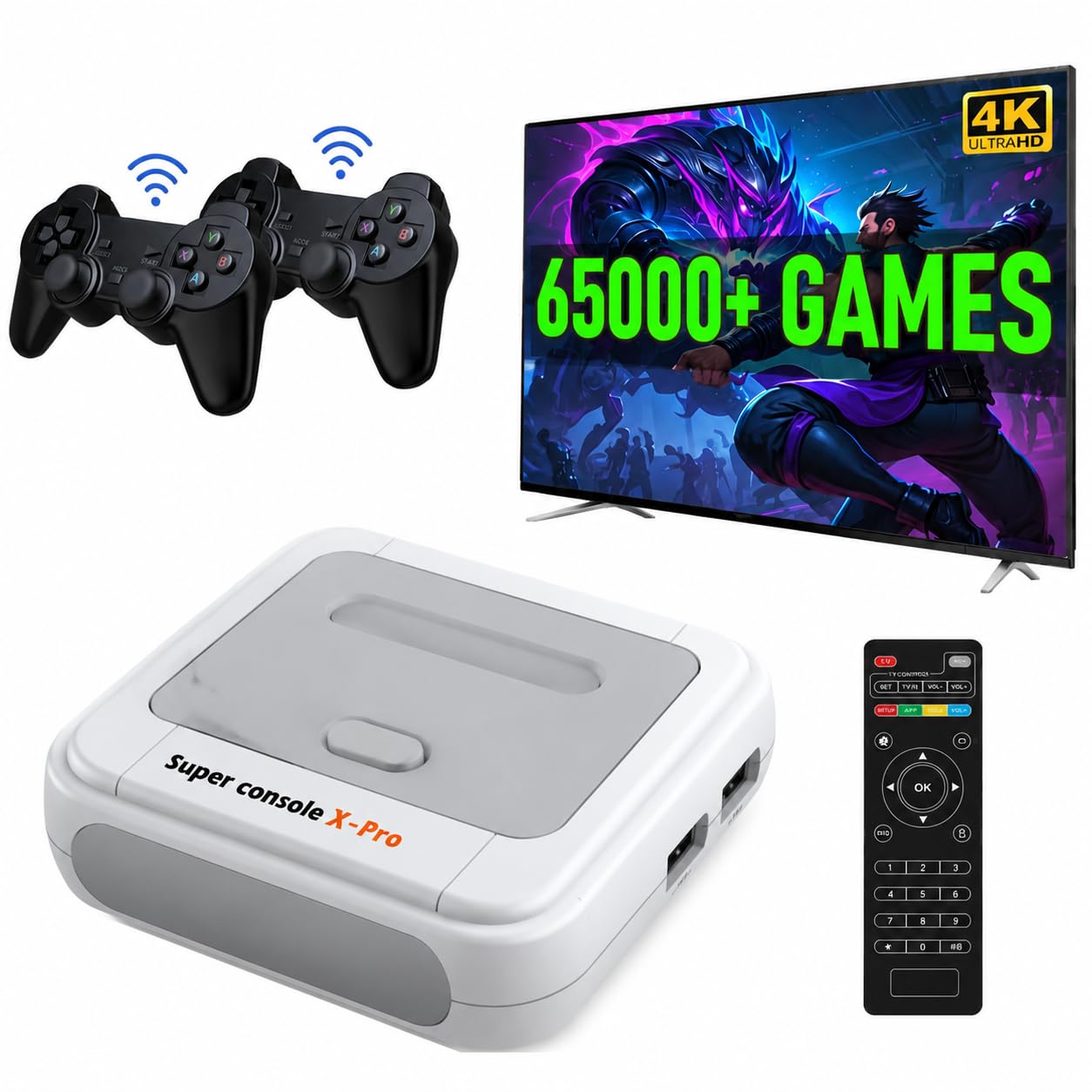 Kinhank Super Console X Pro with 65000 GamesTV & Game System in 1 Mini Retro Game Consoles for 4K HDAV OutputCompatible with 63 Emulators2 Game Controllers product thumbnail 2