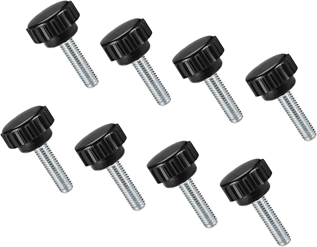 Male Thread Knurled Clamping Knobs Grip Thumb Screw on Type for Saw, Drill Press, Lathe and Routing Jigs Hand Clamping Handle Bolt with Plastic Knobs M6 x 15mm 20pcs