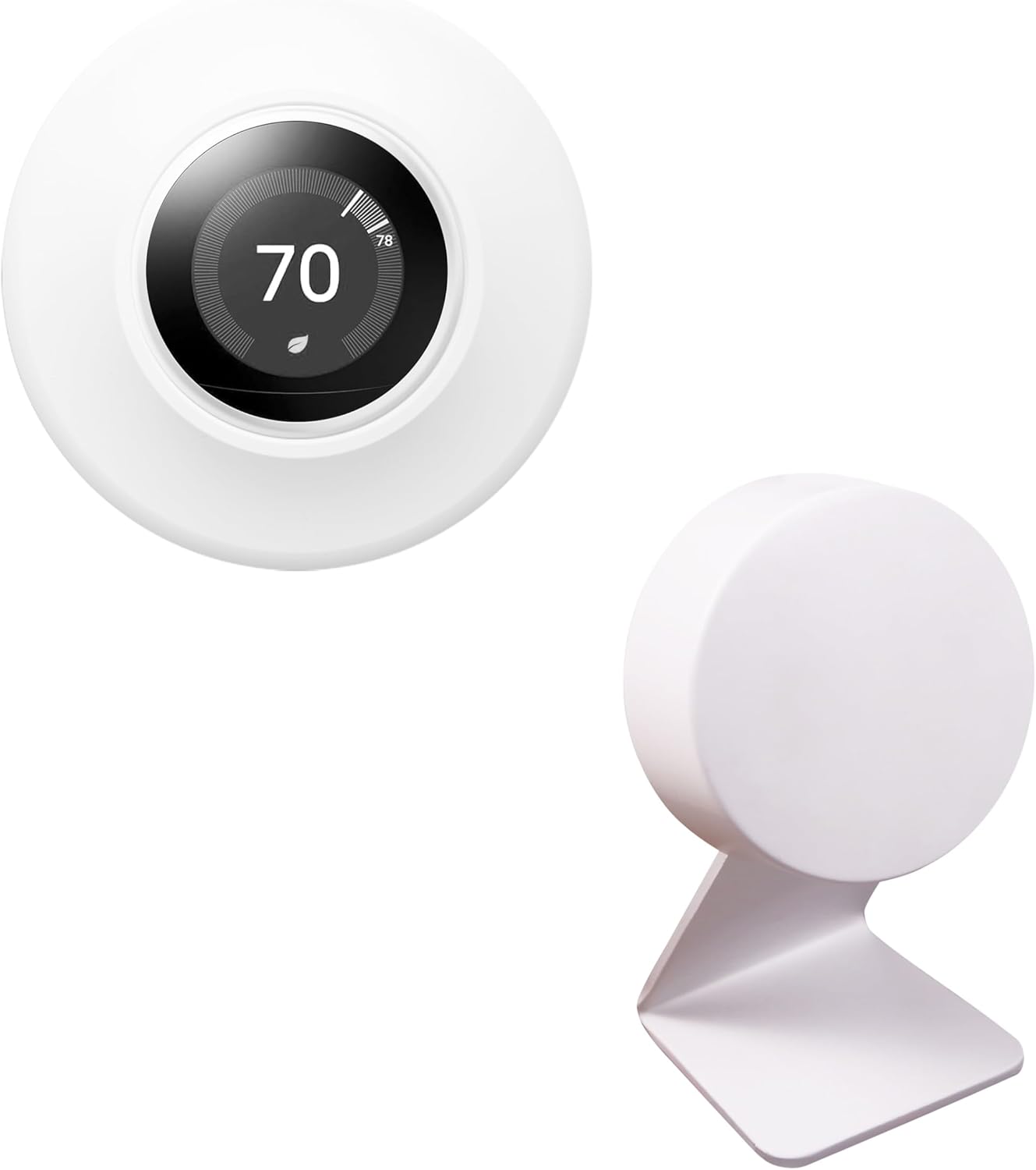 White Metal Wall Plate for Nest Learning Thermostat and Metal Stand Holder for Nest Temperature