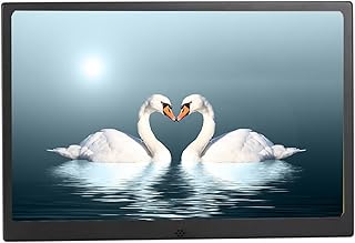 17 Inch Metal Digital Photo Frame 1440x900 HD Wall Mountable, can be Installed on The Wall, Easy to Set up with USB and SD Card Slot and Remote Control (Color : Black)