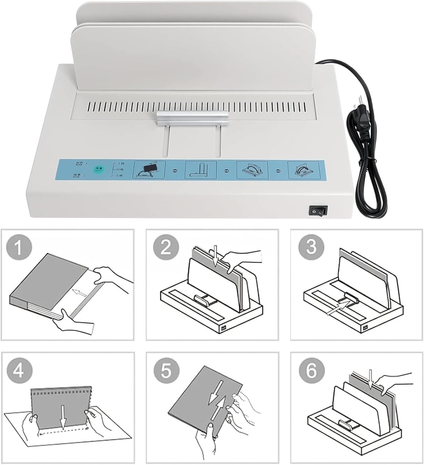 Macchina vincolante termica elettrica con riscaldamento PTC, raccoglitore di documenti hot melt, spessore di rilegatura di 50mm per i rapporti e le presentazioni dell'ufficio