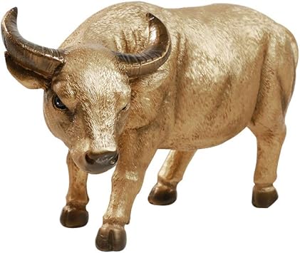 Buffalo Statue Bull Piggy Bank - Creative Gift Coin Collection Savings Box Cow SculptureGold