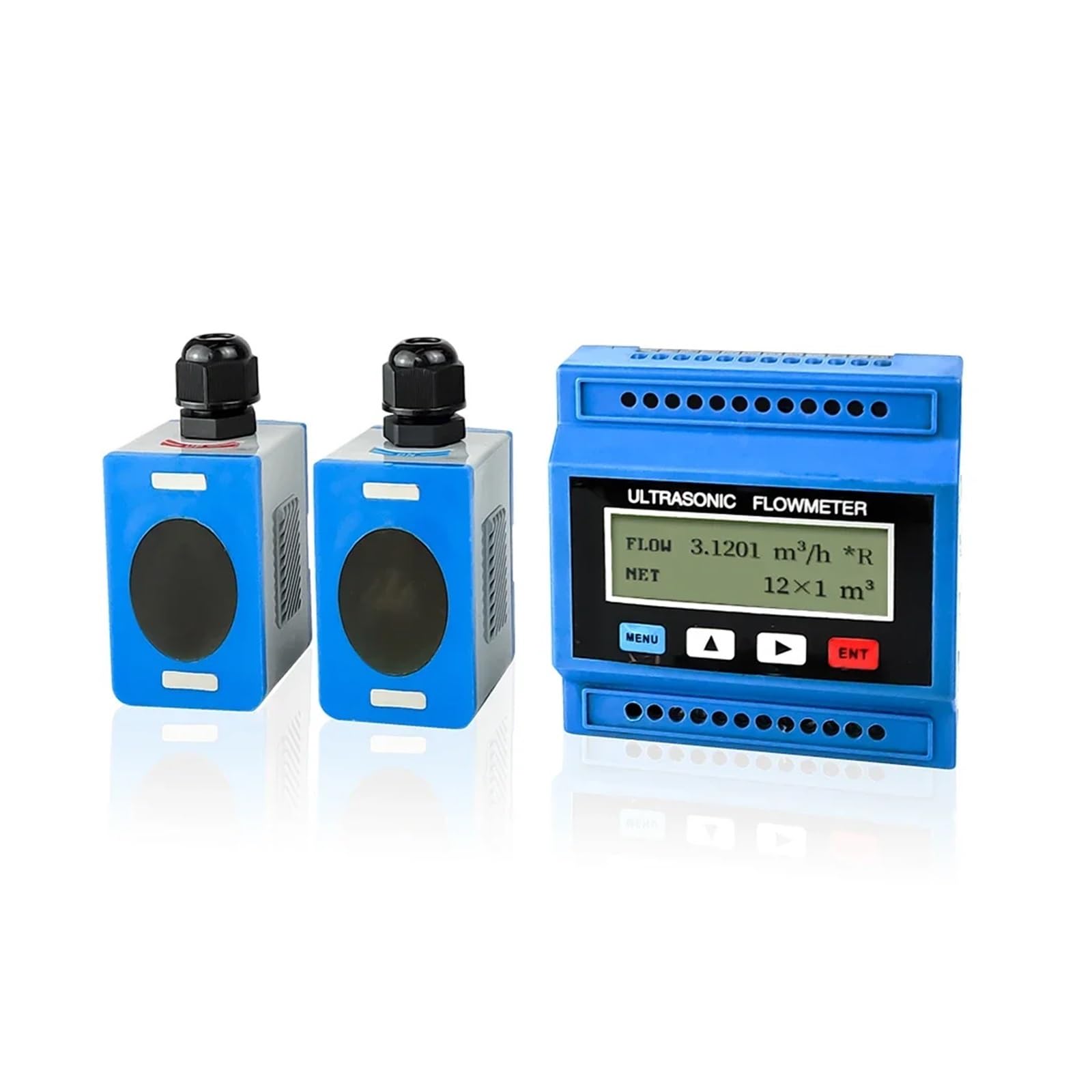 Alta Sensibilidad Conexión de abrazadera del medidor de flujo ultrasónico con sonda del Sensor de temperatura medidor de flujo de agua Digital de leche salida analógica Medidas precisas(Model1)