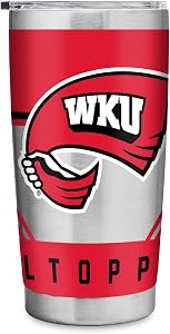Rico Industries NCAA Western Kentucky Hilltoppers 20oz Stainless Steel Tumbler with Lid - Great For Coffee, Tea, Water or Cocktails