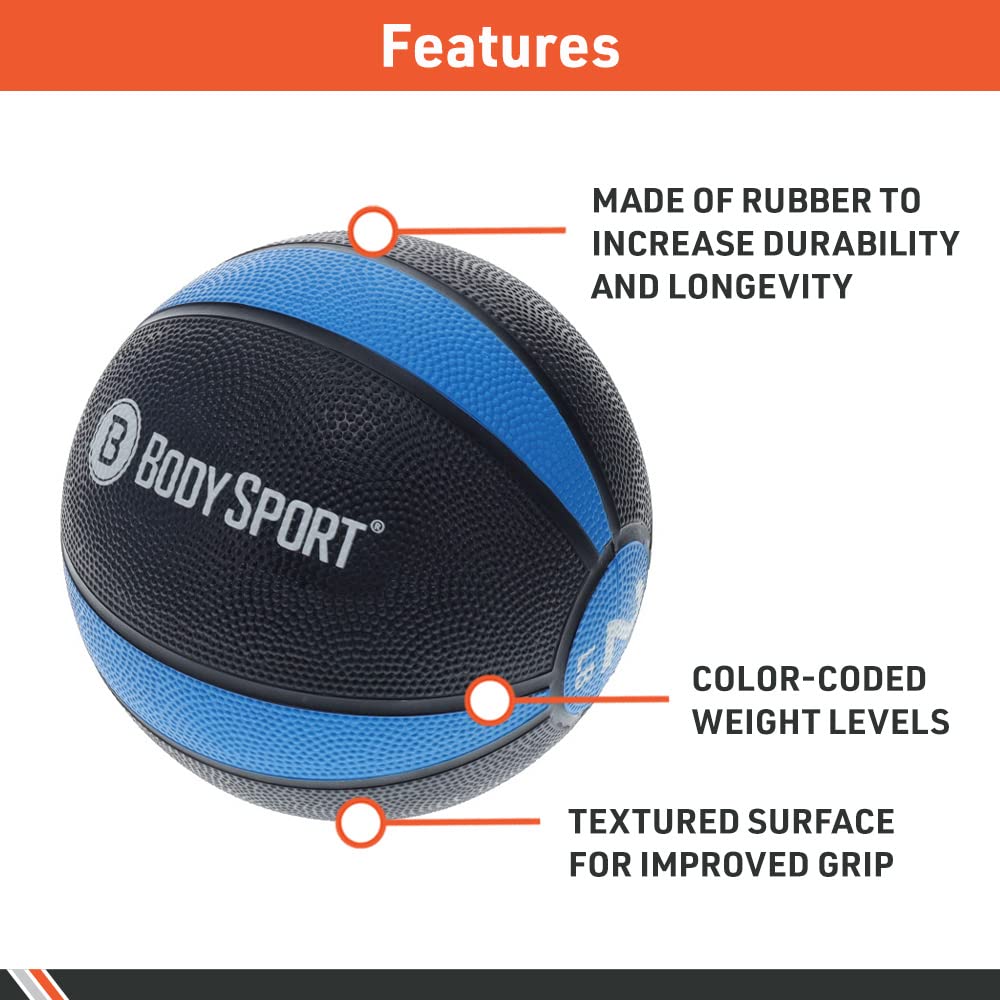 Body Sport Medicine Balls with Exercise Guide
