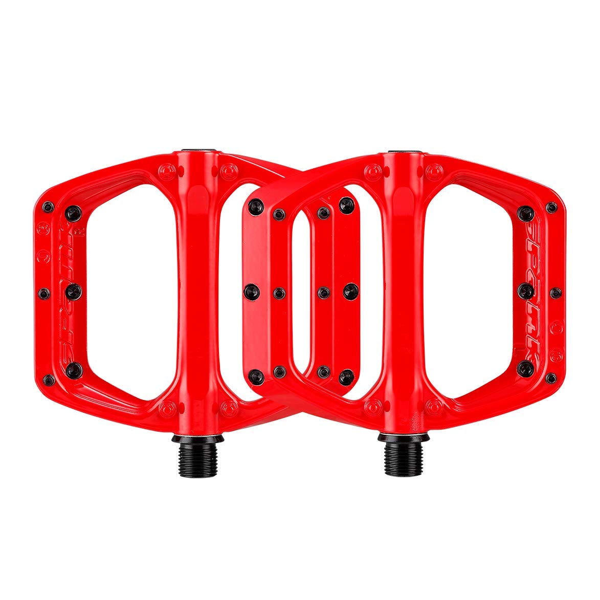 Pedales Planos Spank Spoon DC Para MTB O E-Bike - Plataforma Ancha De Aluminio Forjado, Púas Extraíbles, Super Agarre