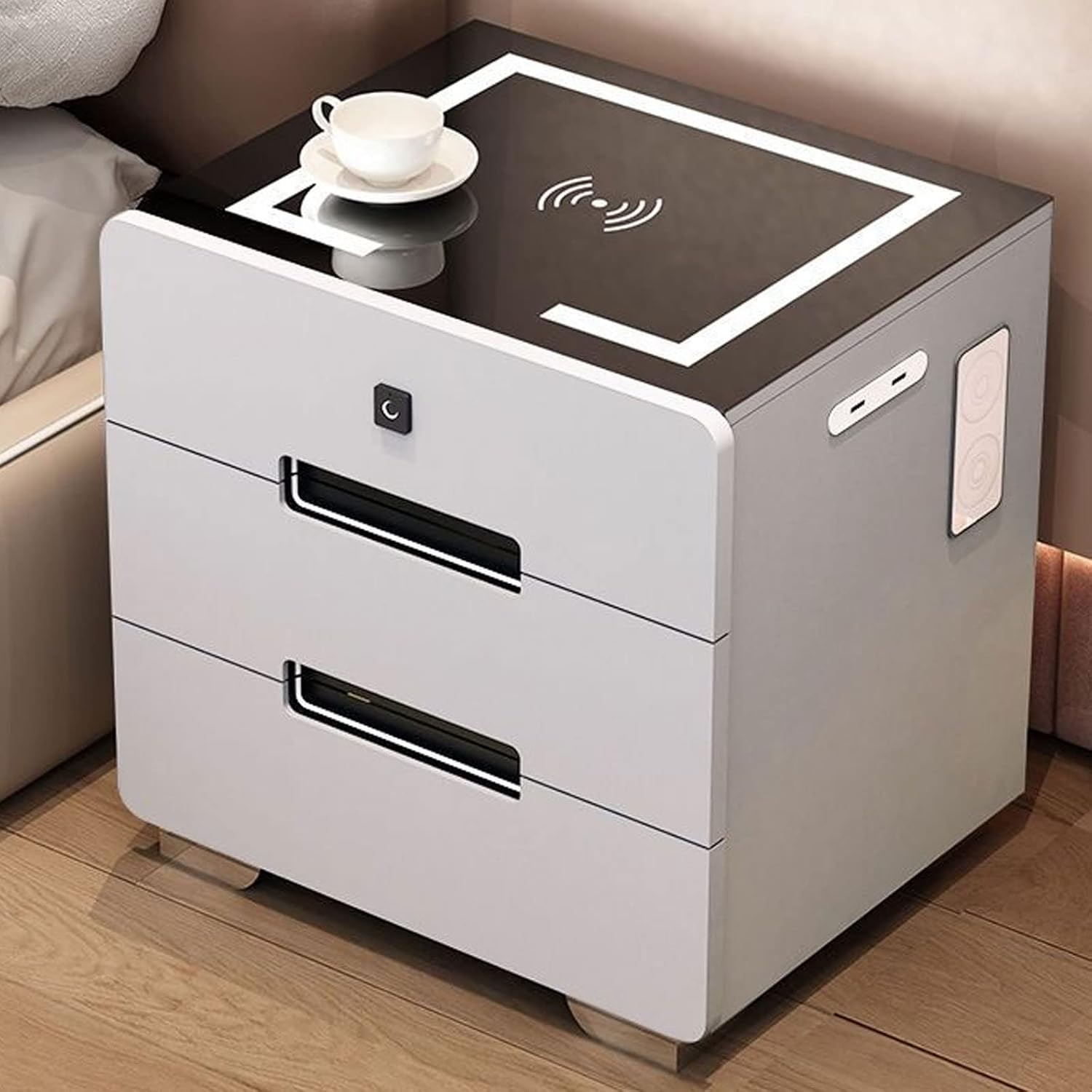 Smart Nightstand Nightstand with Charging Station Side