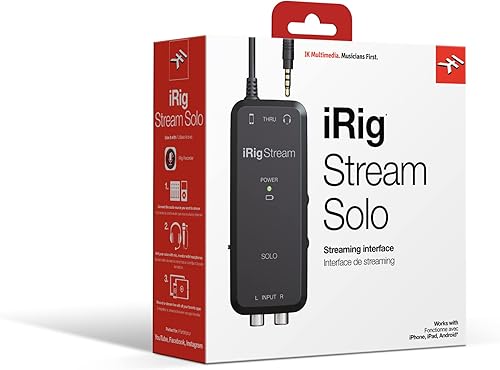 Miniatura 6 de IK Multimedia iRig Stream SOLO interfaz de audio para dispositivos iOS y Android, iPhone, iPad, con conector TRRS de 1/8" y 2 RCA, se conecta