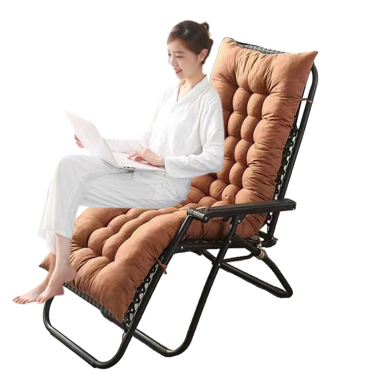 Sun Lounger Cushion Outdoor/Indoor 170*53/125*53CM Thick Garden Chair Recliner Relaxer Rocking Chair Cushion Replacement Bench Seat Cushion Pads, Cushion Pads With Backrest For Holiday Travel ( Color