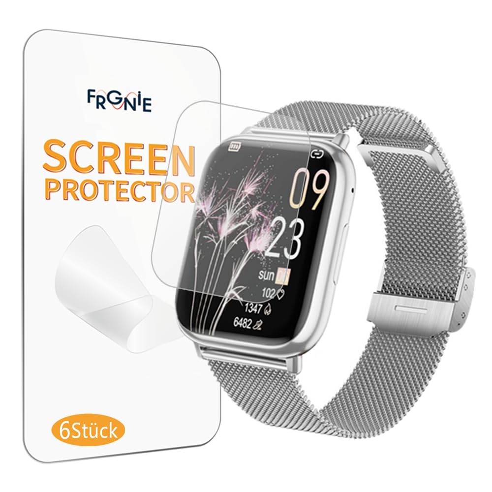 Protector de pantalla compatible con reloj inteligente SLOKSFil G91 de 1,83 pulgadas (6 unidades) flexible de TPU sin burbujas, compatible con Loekneue, RifePhi G51 G93 Smartwatch Protector de