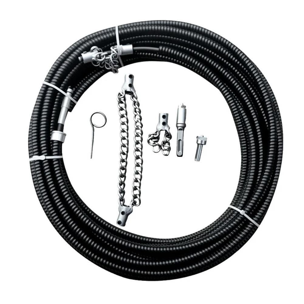 Machine de nettoyage de canalisations à perceuse électrique 1-5 mètres avec extension, siphon de plomberie, extracteur de tuyau d’égout, outils à ressort, déboucheur de chaudière, forage efficace en