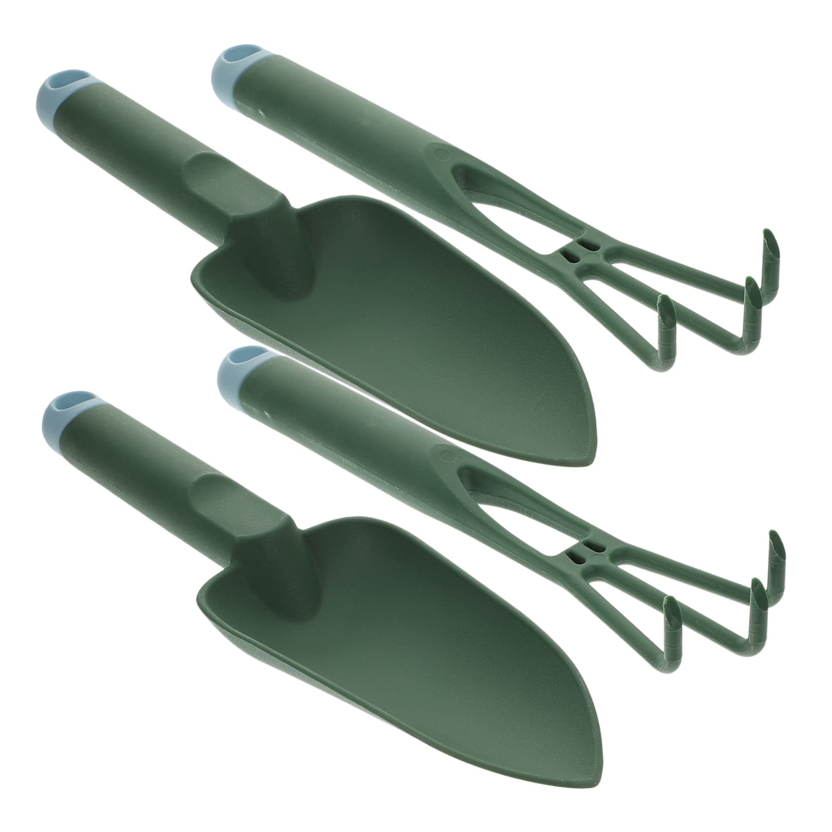 Mikikit 2 Sets Ergonomic Garden Tools Durable Trowel Rake for Planting Lightweight Gardening Hand Tools for Houseplants Bonsai Succulents Present for Gardening Enthusiasts