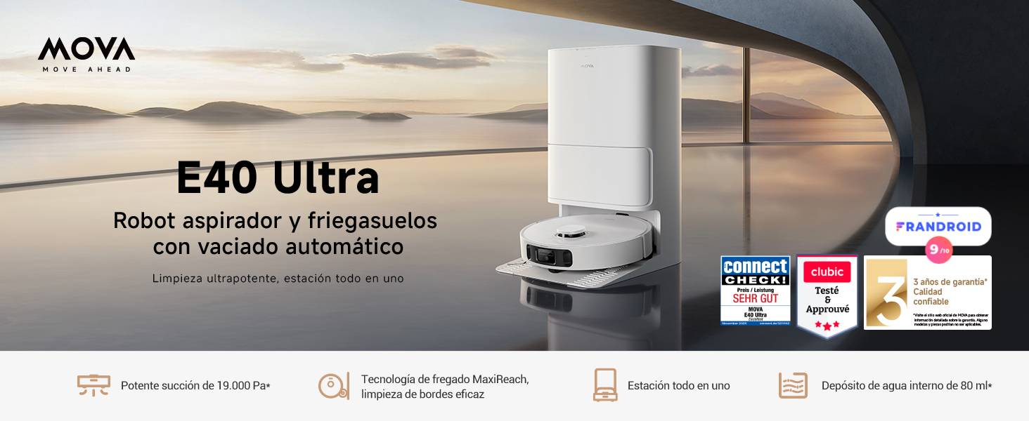 Mova E40 Ultra Robot Aspirador y Fregasuelos