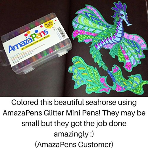Gel Pens For Kids - Mini 20 Glitter Colored Gel Pens With Maxi Ink & Carry Case Ideal For Party Favors, School Bags, Home Learning & Perfect For Kids Art And Instant Inspiration #TOP6