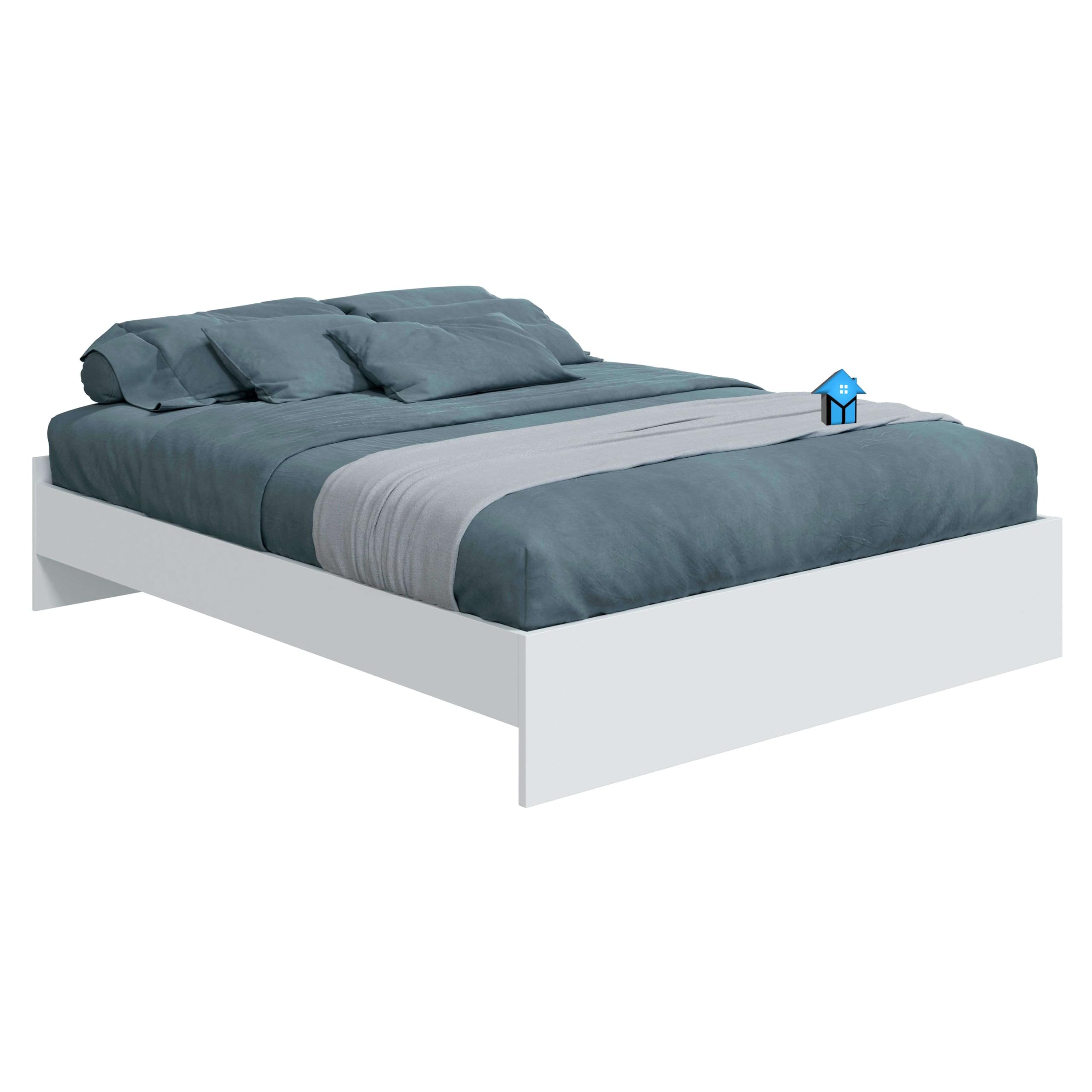 Miroytengo Cama de Matrimonio Ethna 160x190 cm Dormitorio Estilo Moderno Color Blanco Artik 166x39x196 cm