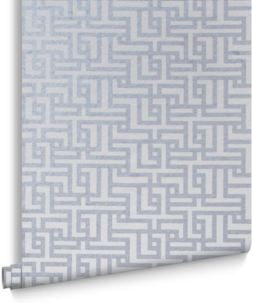 Graham & Brown Zen Chalk White and Silver Geometric Paste The Wall Wallpaper