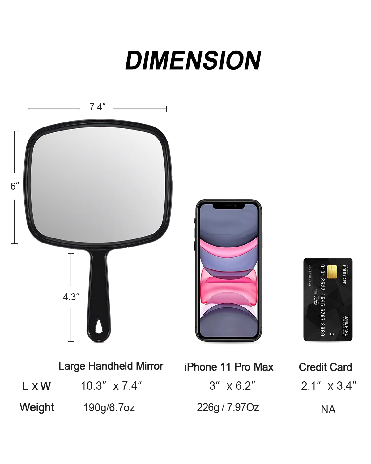 Gladmart Hand Mirror - Perfect for Makeup & Shaving -3