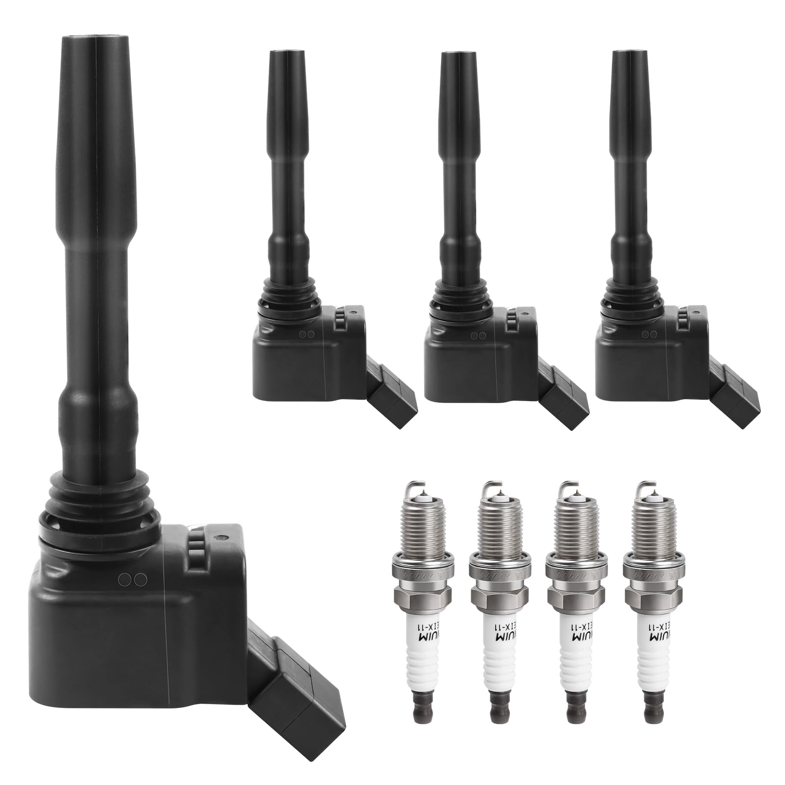 Ignition Coil Packs and Spark Plugs fit for Turbo 1.8 2.0 2014-20 Audi A3 A4 A5 A6 TT TTS Quattro Q5 Q7 S3, VW Jetta Passat Beetle Golf GTI 2015 2016
