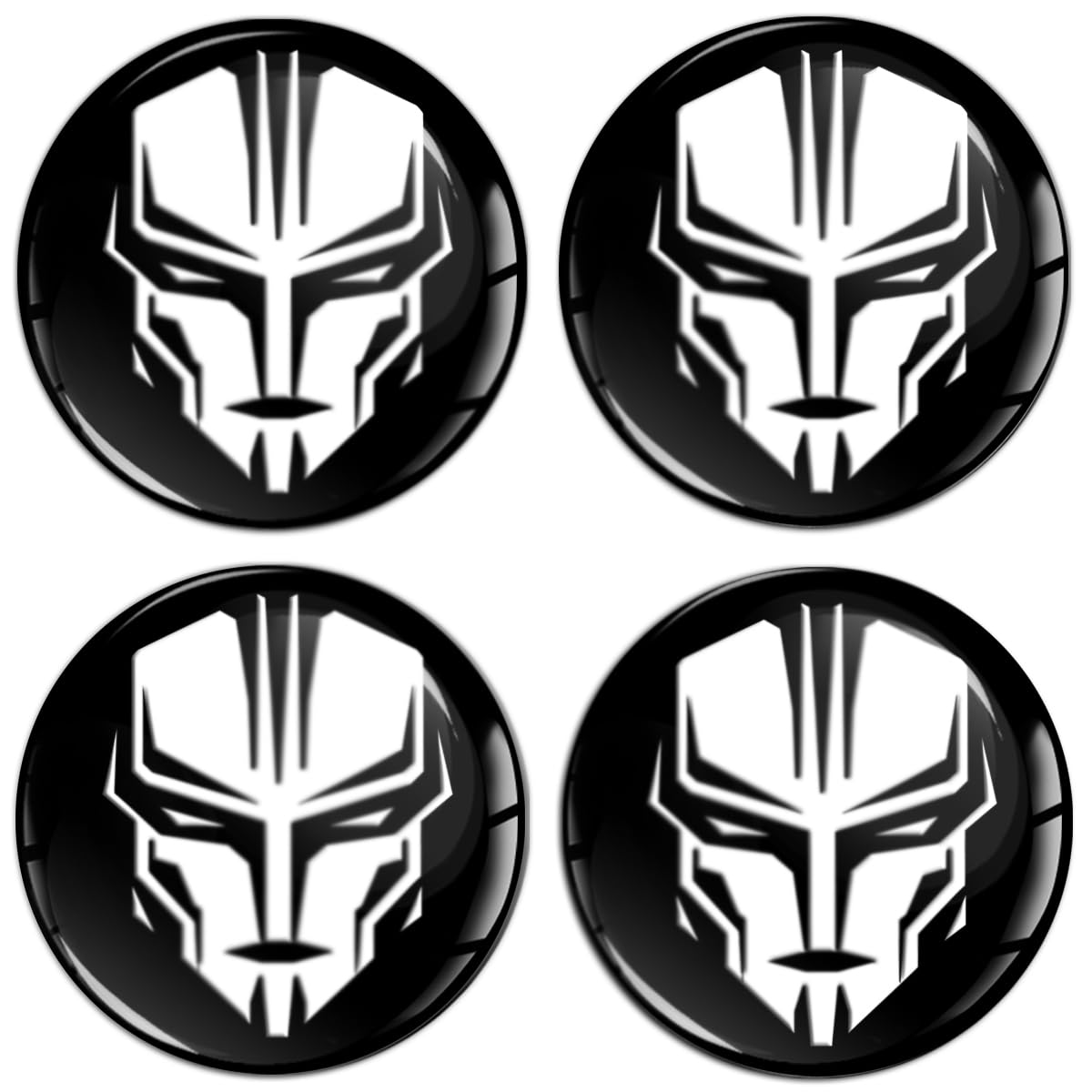 Biomar Labs 4 x 45mm 3D Gel Silicone Stickers for Wheel Caps Hub Caps
