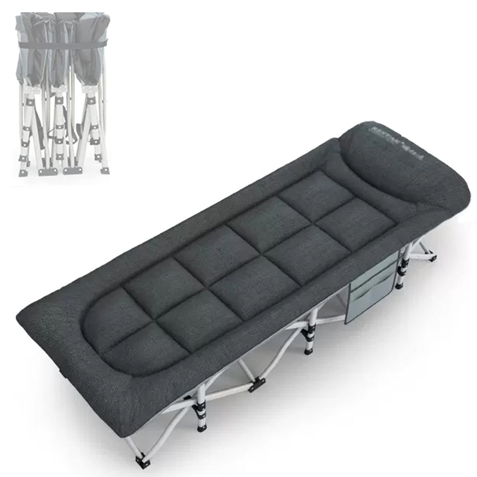 Lit de camp pour adultes avec matelas ZTGL lit de camping portable pliable