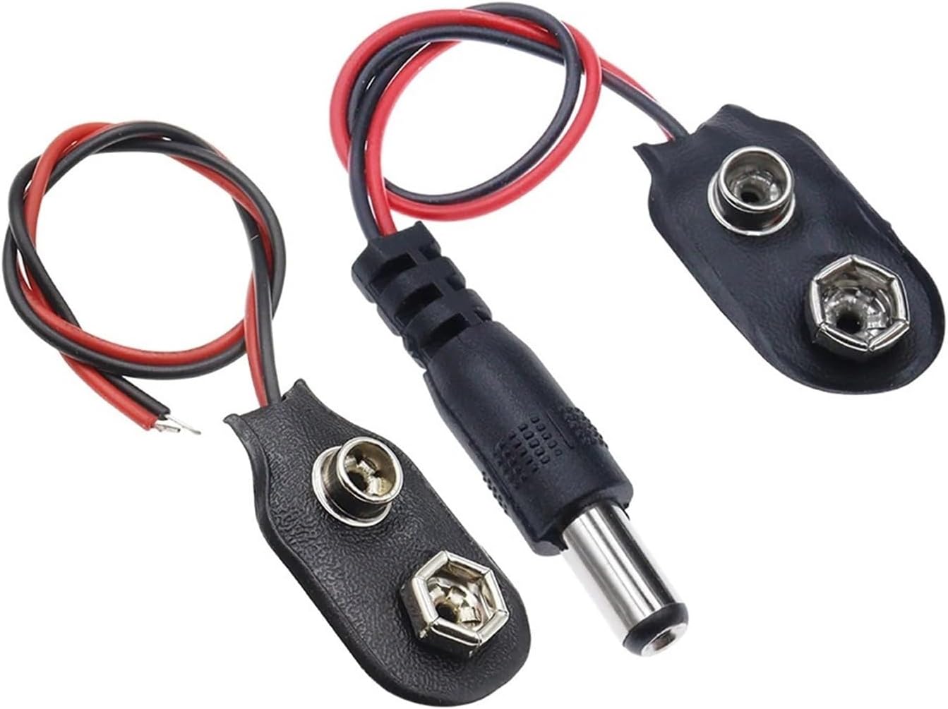 9V Connector Power Clip DC Jack Male Female Alligator Clip Adapter Wire Holder Cable(I Teype,5PCS)