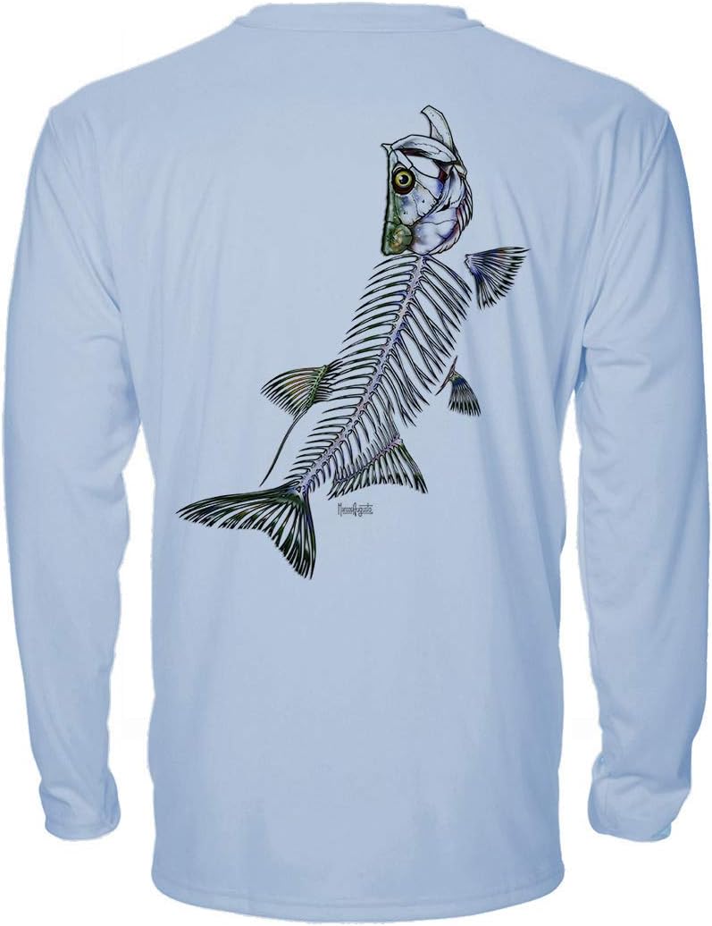 Denali Men's Teaser UPF 50+ Long Sleeve T-Shirt, UV Protection Shirt, Trophy Bones Collection by Marcos Augusto: Mako