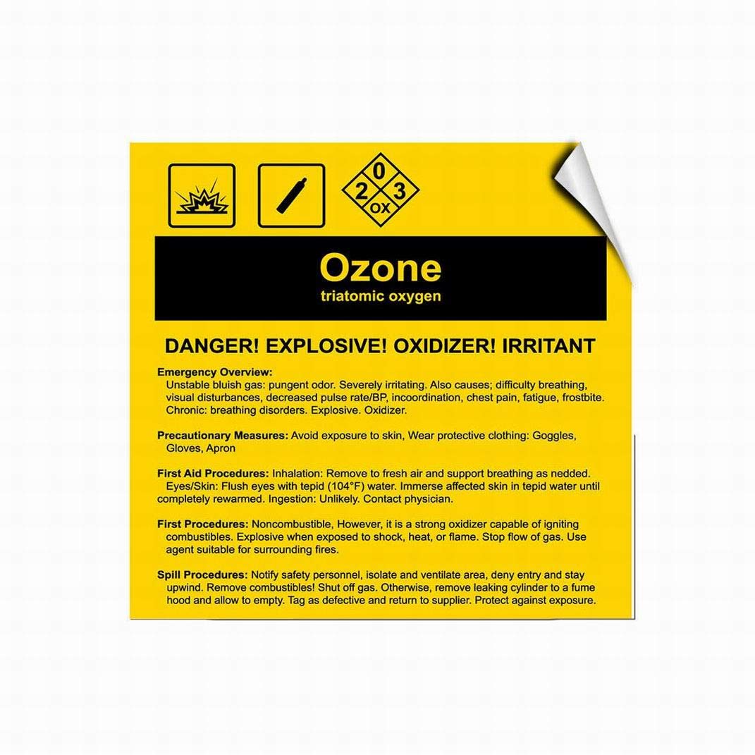 Safety Sign 12x12 Danger Sign Ozone Triatomic...