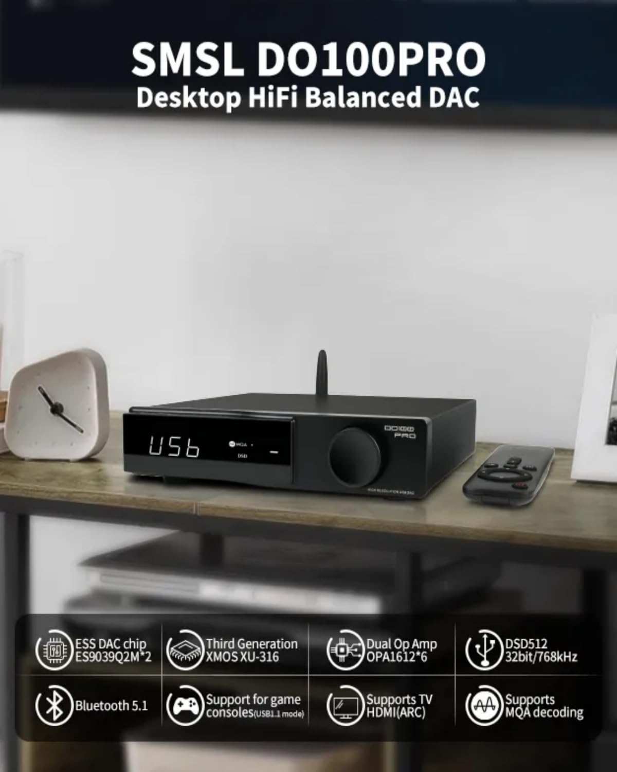Amazon.com: SMSL DO100 PRO Balanced DAC ES9039Q2M x2 MQA DAC